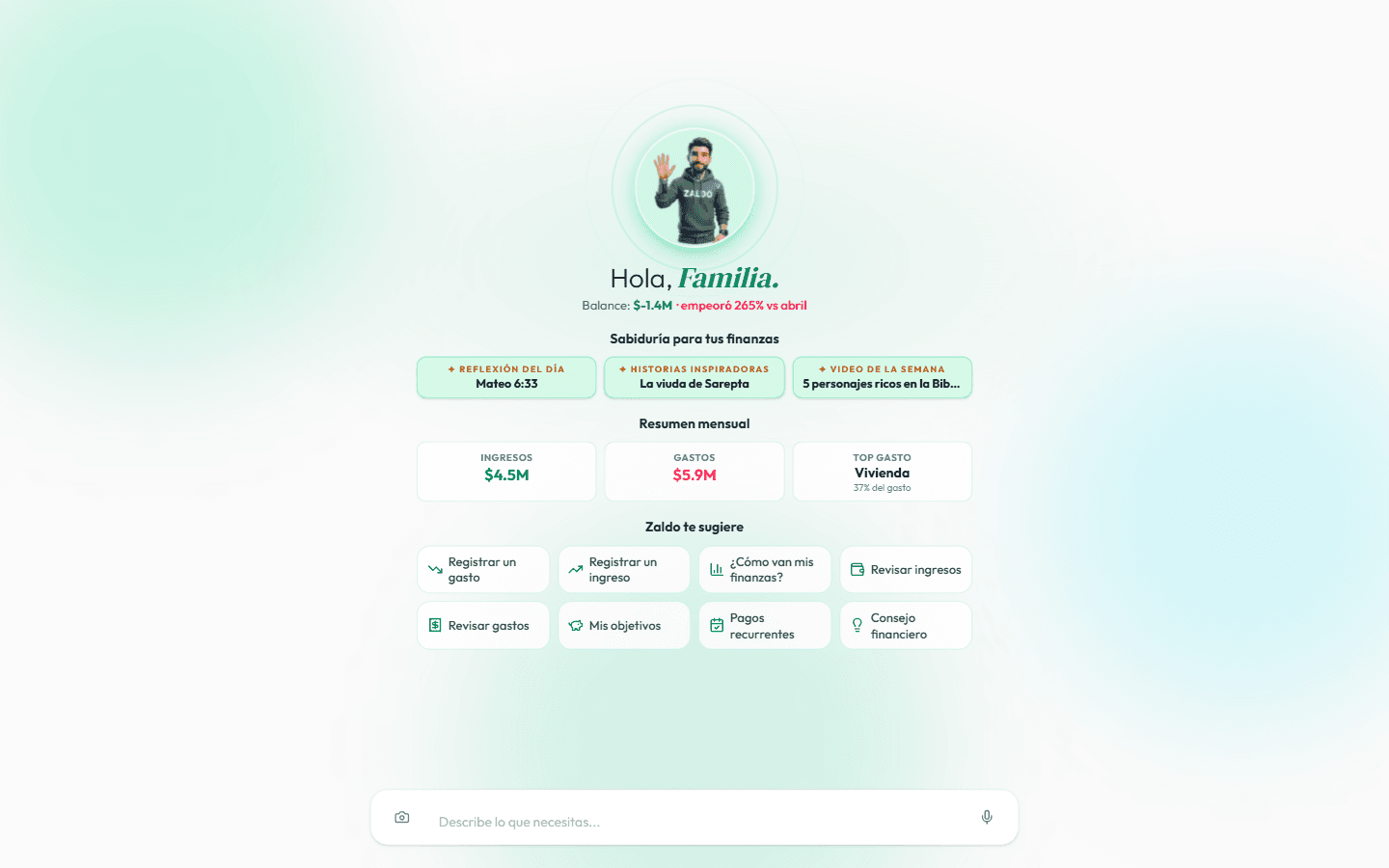 Bienvenida con sabiduría bíblica en Hey Zaldo